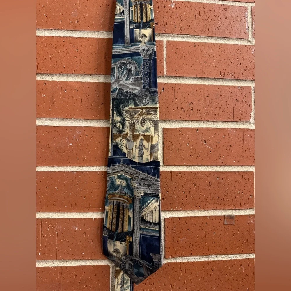 UNICEF Pompeii Frescoes Art Tie — Ancient Roman Print Necktie